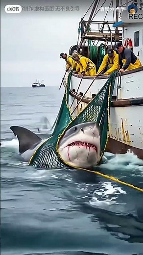川で漁師が巨大サメを捕獲！衝撃の瞬間