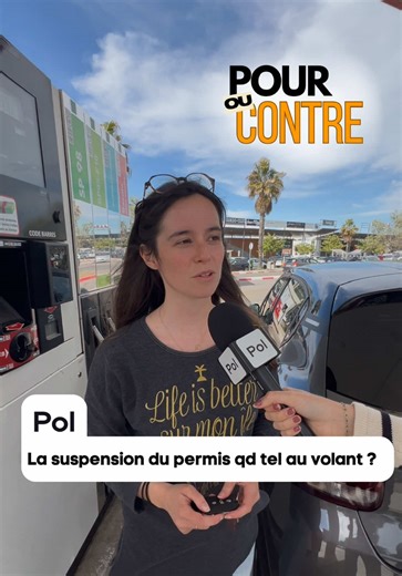 Pour ou contre la suspension du permis en cas d’utilisation du téléphone au volant ? Télécharge l’app POL pour donner ton avis sur les lois ! 😇 #microtrottoir #politique #telauvolant #suspensionpermis #voiture