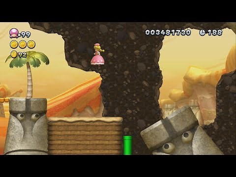 The Walls Have Eyes~Layer-Cake Desert-4~Secret Exit-Toadette-Luigi U-New Super Mario Bros U Deluxe