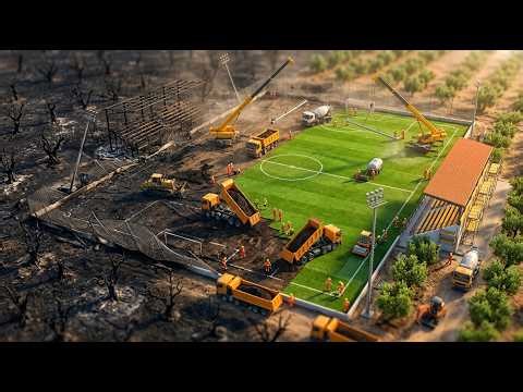 DIY Mini Football Pitch Burned & Full Rebuild | Wildfire Emergency | Miniature Restoration Project