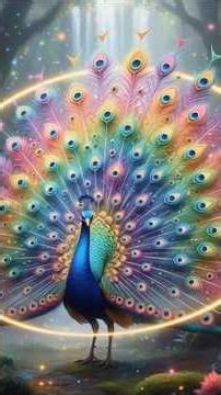 Colorful Peacock Opens Feathers 🦚🌈 | Nature Shorts