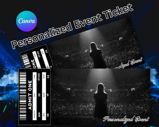 Editable Event Ticket, Event Ticket Template, Birthday Surprise, Gift Ticket, Birthday Event Ticket, Party Ticket Template, Editable Canva - Etsy