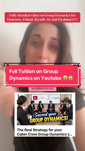 Unless you find excuses to really understand how to succeed in group dynamics, here you have a fully detailed video on YouTube where you’ll learn from your cabin crew recruitment bestie! #goldencall #emiratesgroupdynamics #etihadgroupdynamics #riyadhairinterview #flydubaiinterview