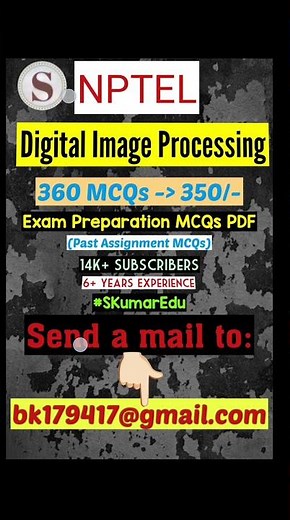 Digital Image Processing | NPTEL Exam Preparation MCQs 2025 | #nptel #skumaredu