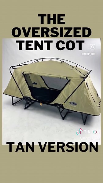 The Oversized Tent Cot (Tan Version) is OUT NOW!!! They are only available for a limited time so get yours today before they run out!! You can find them on our website www.kamprite.com 🏕️ #goexplore #outdoorlife #wilderness #mountain #campinglife #hiking #climbing #outdoor #adventure #outdoors #getoutside #vanlife #outside #glamping #trekking #fishing #homeiswhereyouparkit #camper #mountains #summercamp #fire #roadtrip #thegreatoutdoors #overlanding #hikingadventures #hike #backpacking #overlan