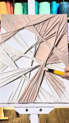 石膏繃布交叉肌理畫｜不用畫筆，也能做出高級藝術感？！#石膏繃帶畫 #質感家居 #裝飾掛畫 #手作藝術 #plasterart