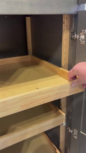 Joel shows us what the final assembly of our Roll Out Tray Kit looks like when completed. With the soft-close under mount glides and the unique "bed rail" hangers, these trays are a super handy way to get the most out of your cabinet space. Get yours today only from Vision Cabinet Source! | Vision Cabinet Source