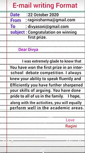 || E-mail writing || congratulation on winning first prize || | Englishspeaking401