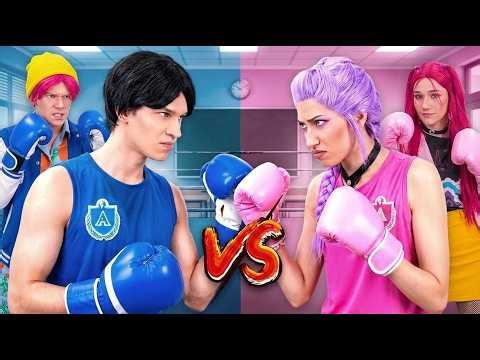 BOYS vs GIRLS in School! KPop Demon Hunters Challenges