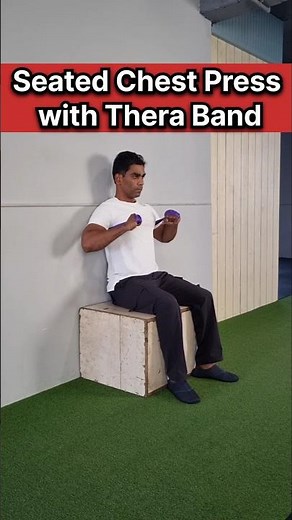Seated Chest Press with Thera Band 💪 | Home Chest Workout for Beginners |