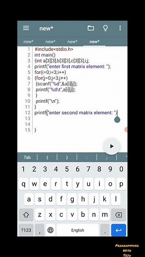 multiplication of matrices c program