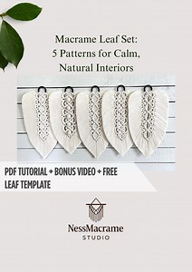 Macrame Leaf Pattern Set – 5 PDF Tutorials | DIY Wall Hanging | Beginner Macrame | Boho Home Decor - Etsy