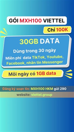 Register for Viettel 4G network for 50K VND per month - Get huge data allowance, use it freely wi...