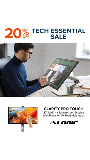 Work smarter. Create sharper. Present better. The Clarity Pro Touch is now 20% off—only for a limited time. | ALOGIC