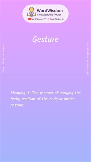What does "Gesture" mean? | English vocabulary shorts | #gesture #wordwisdom