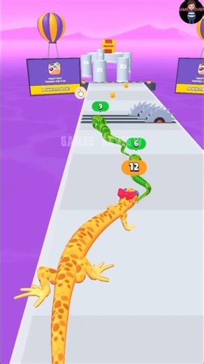 Crazy Lizard Run Gameplay 🦎 | Level Up Runner Game Gaming Shorts##Lizardrungameplay#snake run game