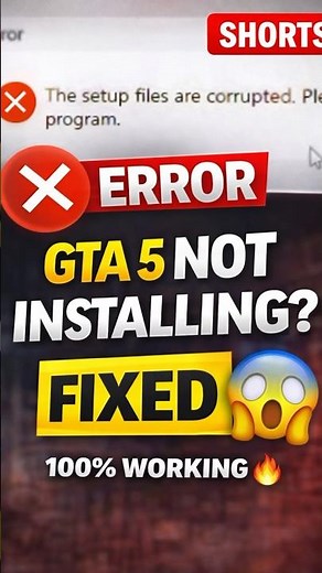 👉 How To Fix GTA 5 Setup Files Are Corrupted Error (100% Working) | Sunami Gaming #gta5error