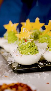 Christmas tree deviled eggs