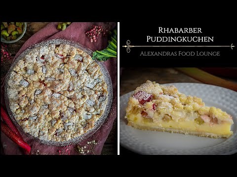 Rhabarber- Puddingkuchen mit Streusel/ So lecker und einfach!