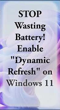 STOP Wasting Battery! 🔋 Enable "Dynamic Refresh" on Windows 11 #BatteryLife #PCPerformance #Shorts