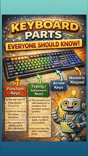 Parts of Keyboard Explained in 15 Seconds #shorts #viral #trending #education #shortvideo .