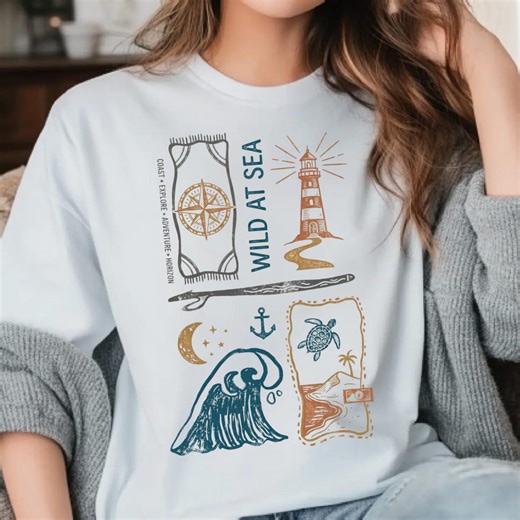 Beach Vacation Shirt, Cute Summer Clothes, Sea Lovers Shirt, Summer Beach T-shirt, Coastal Graphic Tee, Ocean Lover Shirt - Etsy