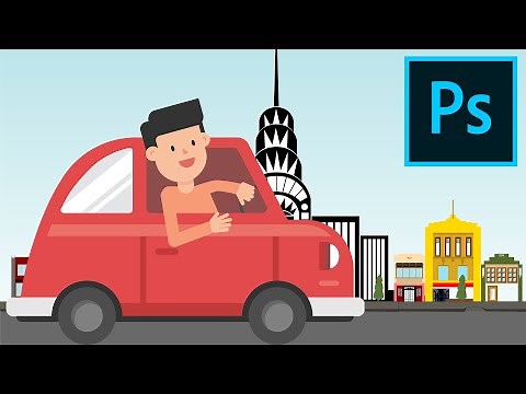 Create Moving Car GIF Animation in Photoshop CC