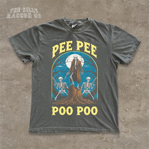 Cursed Meme Shirt, Pee Pee Poo Poo T-shirt, Funny Skeleton Graphic Tee for Men Women, Weirdcore Gen Z Top, Spooky Sarcastic Gift - Etsy