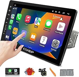 2025 New Linux System Car Stereo Radio GPS 10 Inch Touch Screen 1024 * 600 Pixels HD IPS Double Din Bluetooth FM AM with Car Play Android Auto for Phone,Rear Camera in Dash Kit Head Unit