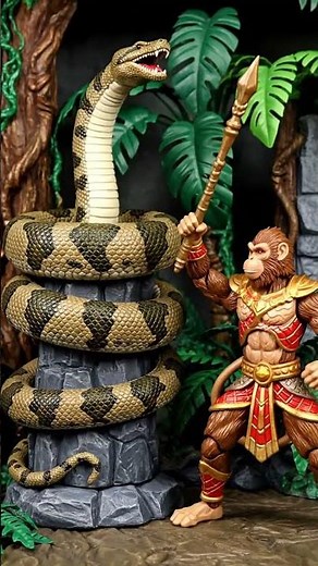🐵 A Single Blow Turns the Tables in a Battle of Monkeys vs. Python! #python #animals