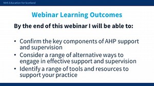 AHP Supervision webinar