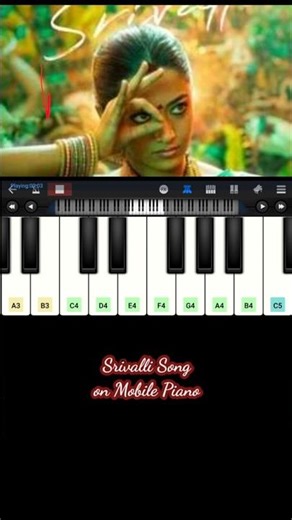 Srivalli Song on Mobile Piano (Part 1) How to play piano on mobile #shorts #piano