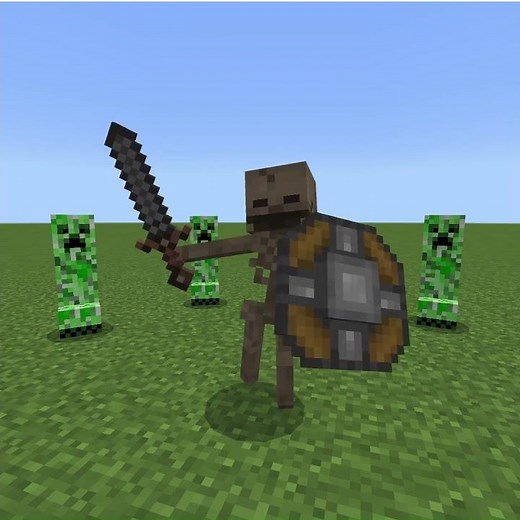 minecraft skeleton banging shield
