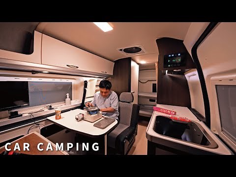 [Car camping first night] 65,000 US$ super luxurious camper. First stay｜Toyota Hiace｜163
