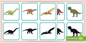 Dinosaur Shadow Matching Cards