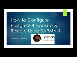 BARMAN | PostgreSQL Backup & Restore | Streaming Backup | Part -1