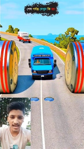 SARGAR DARJA KHULE DILAM! 😱 | Giant Cylinders Crush Bus! | Satisfying BeamNG Crash #shorts