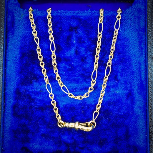 Antique 15ct Yellow Gold Fancy Link Chain Necklace With Dog Clip | 19.5" - Etsy