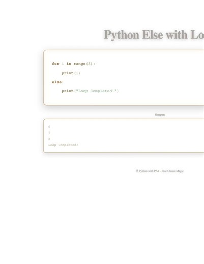 Python Else With Loops - How It Works
