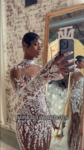 Bride sees wedding gown for the first time on wedding day! #weddingdressadvice #customweddingdress