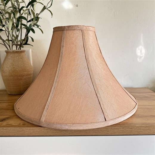 Champagne Silk Bell Lamp Shade | 18 Inch Vintage Lampshade | Neutral Silk Shade for Table Lamp - Etsy
