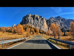 VAL GARDENA scenic drive | Driving Dolomites in Fall | Italy
