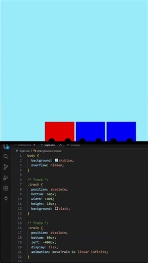 Train animation📌 #coding #programming #javascript #html #css #webdevelopment #shorts #youtube #viral