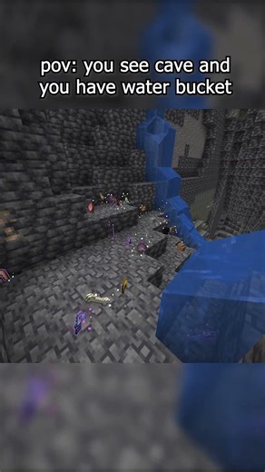 never doing water bucket trick in minecraft#minecraft #meme