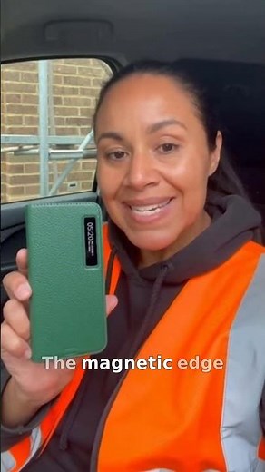 For Honor Magic Vs Side Window View Smart Lychee Texture Leather Phone Case(Green)