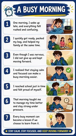 A Busy Morning | Easy English Story for Beginners | Speaking & Reading Practice (USA Accent #english