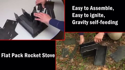 Camping Survivalist Prepper Flat Pack Rocket Stove
