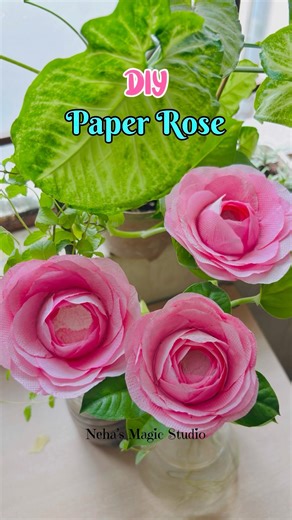 Tissue Paper Roses making | DIY Paper Roses Tissue Paper Flower #Craft #rose #paperrose #tissuepaper