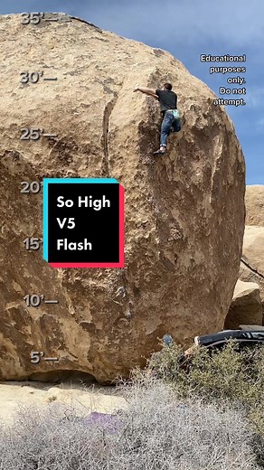 A lifelist tick that I never expected to come so soon. John Bachar really knew how to put them up ✅ #climbing #bouldering #highball #joshuatree #climbtok Educational purposes only. Do not attempt anything you see in this video.
