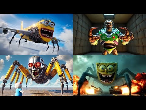 Minion Plane🆚Excavator🆚Lightyear🆚SpongeBob🎶 Tiles Hop EDM Rush